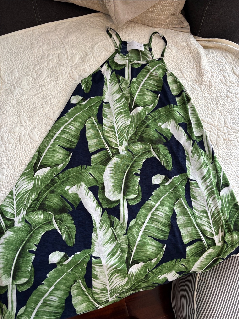 French Grey Green & Navy Tropical Tank